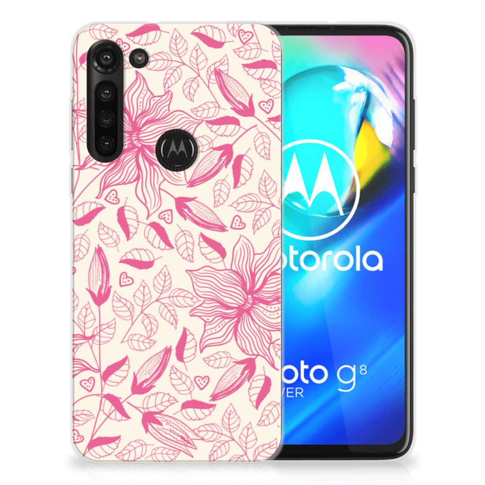 Motorola Moto G8 Power TPU Case Pink Flowers