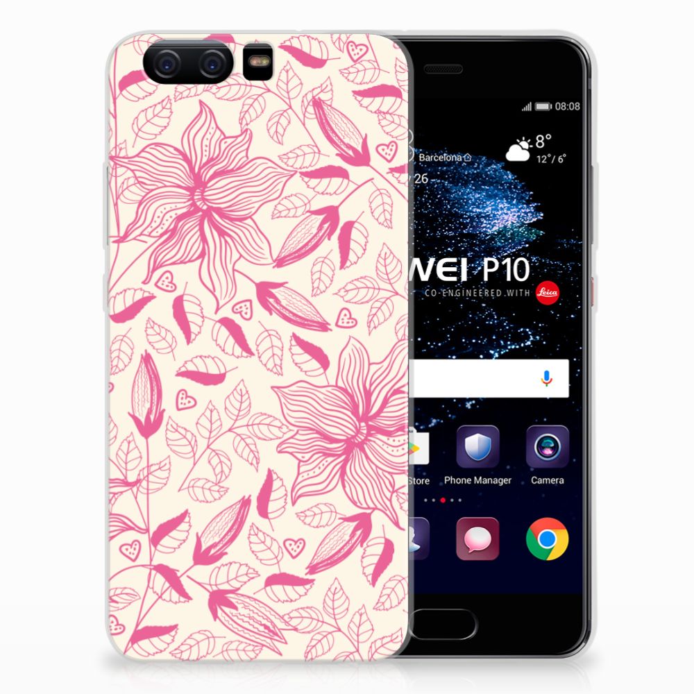 Huawei P10 TPU Case Pink Flowers