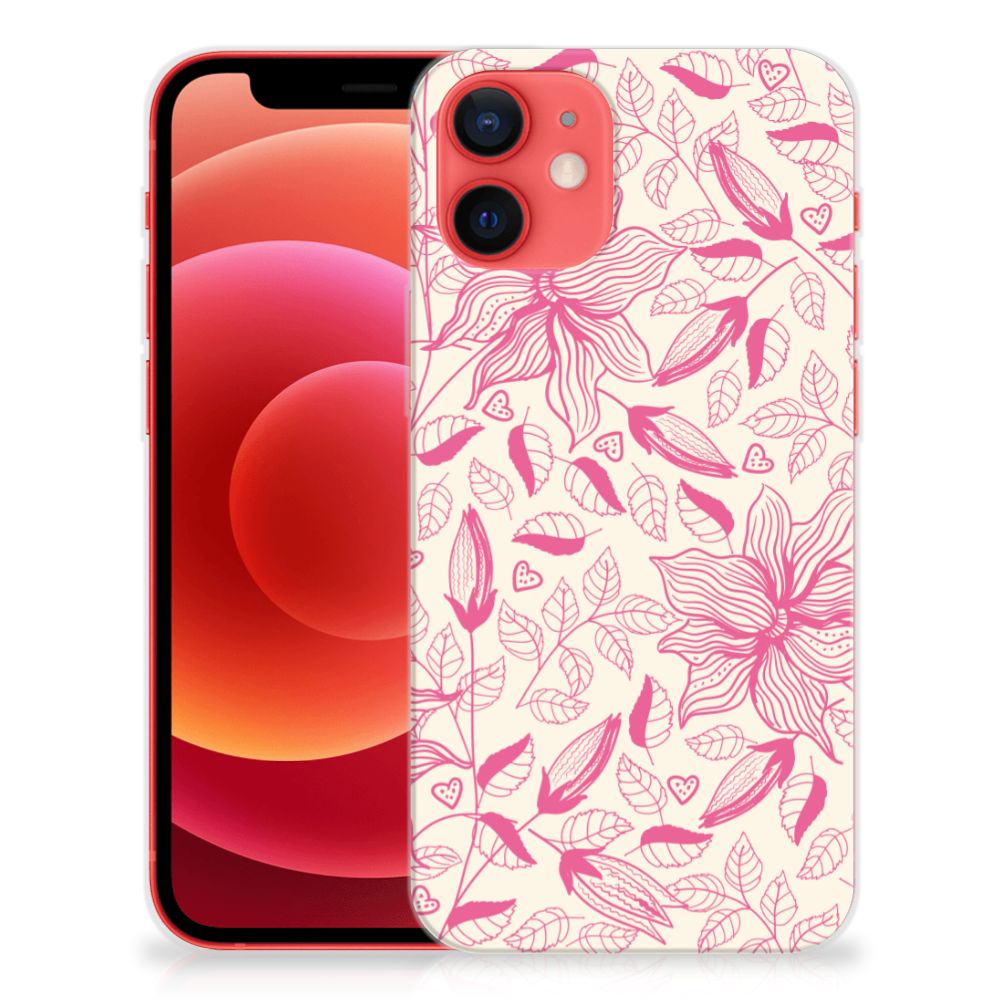 iPhone 12 Mini TPU Case Pink Flowers