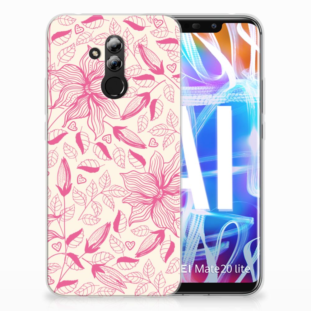 Huawei Mate 20 Lite Uniek TPU Hoesje Pink Flowers