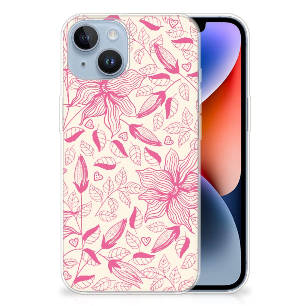 Apple iPhone 14 TPU Case Pink Flowers
