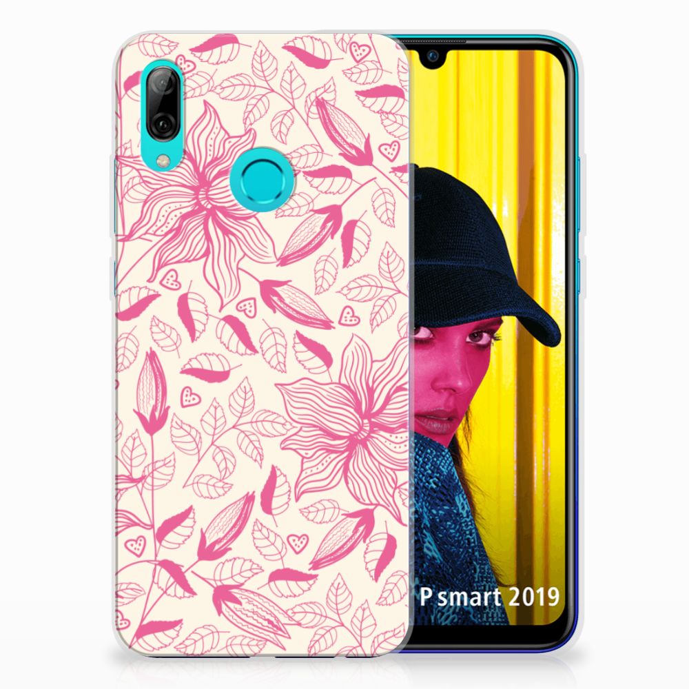 Huawei P Smart 2019 TPU Case Pink Flowers