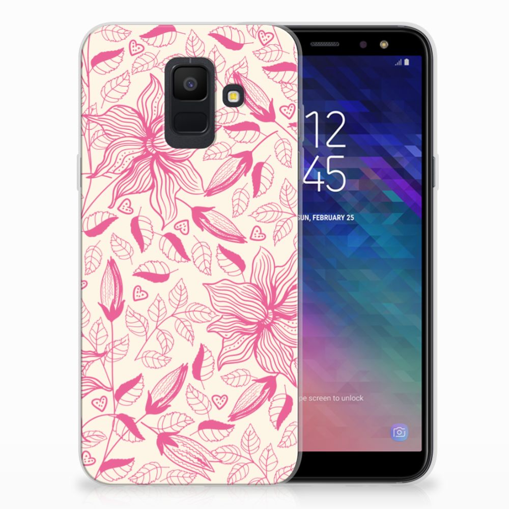 Samsung Galaxy A6 (2018) TPU Case Pink Flowers