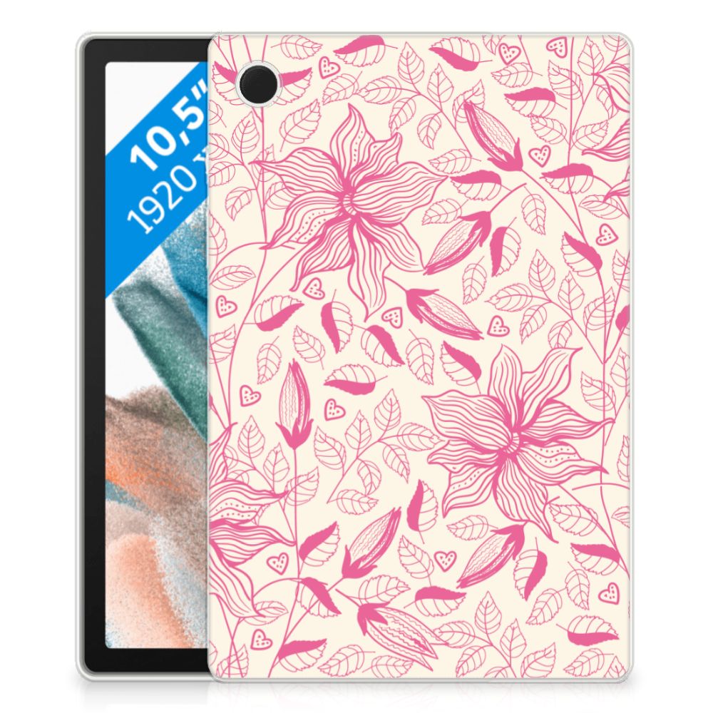 Samsung Galaxy Tab A8 2021/2022 Siliconen Hoesje Pink Flowers
