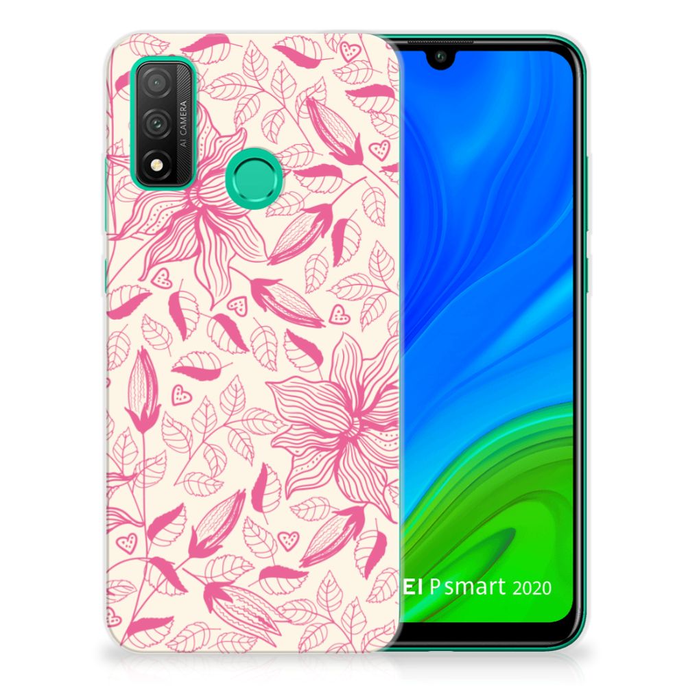 Huawei P Smart 2020 TPU Case Pink Flowers