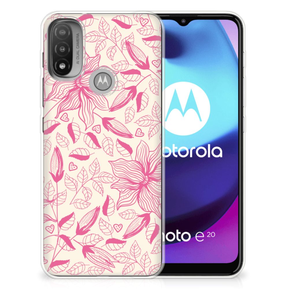 Motorola Moto E20 | E40 TPU Case Pink Flowers