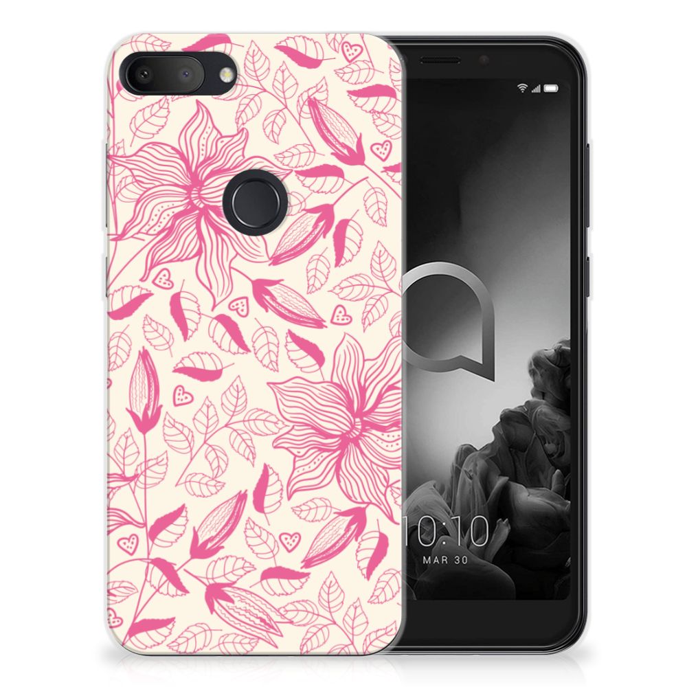 Alcatel 1S (2019) TPU Case Pink Flowers