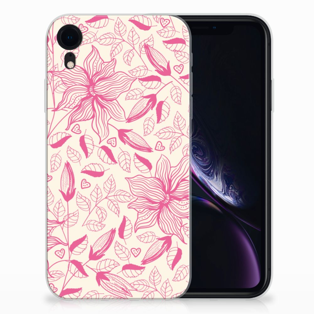 Apple iPhone Xr Uniek TPU Hoesje Pink Flowers