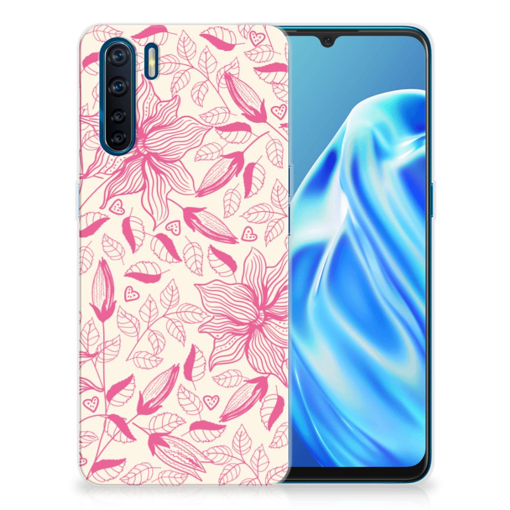 OPPO A91 TPU Case Pink Flowers
