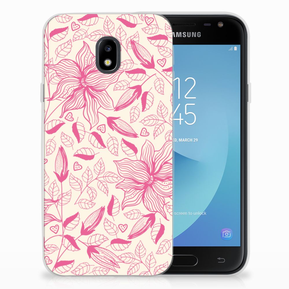 Samsung Galaxy J3 2017 TPU Case Pink Flowers