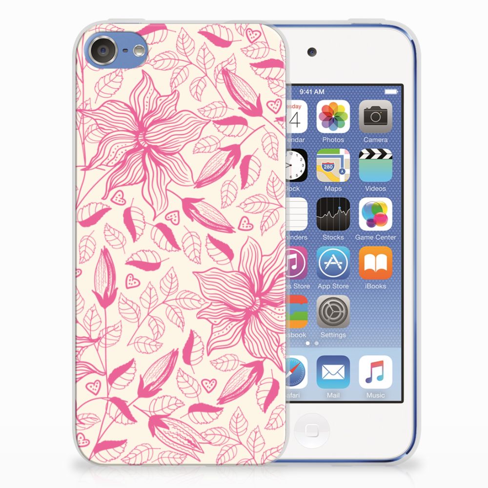 Apple iPod Touch 5 | 6 Uniek TPU Hoesje Pink Flowers