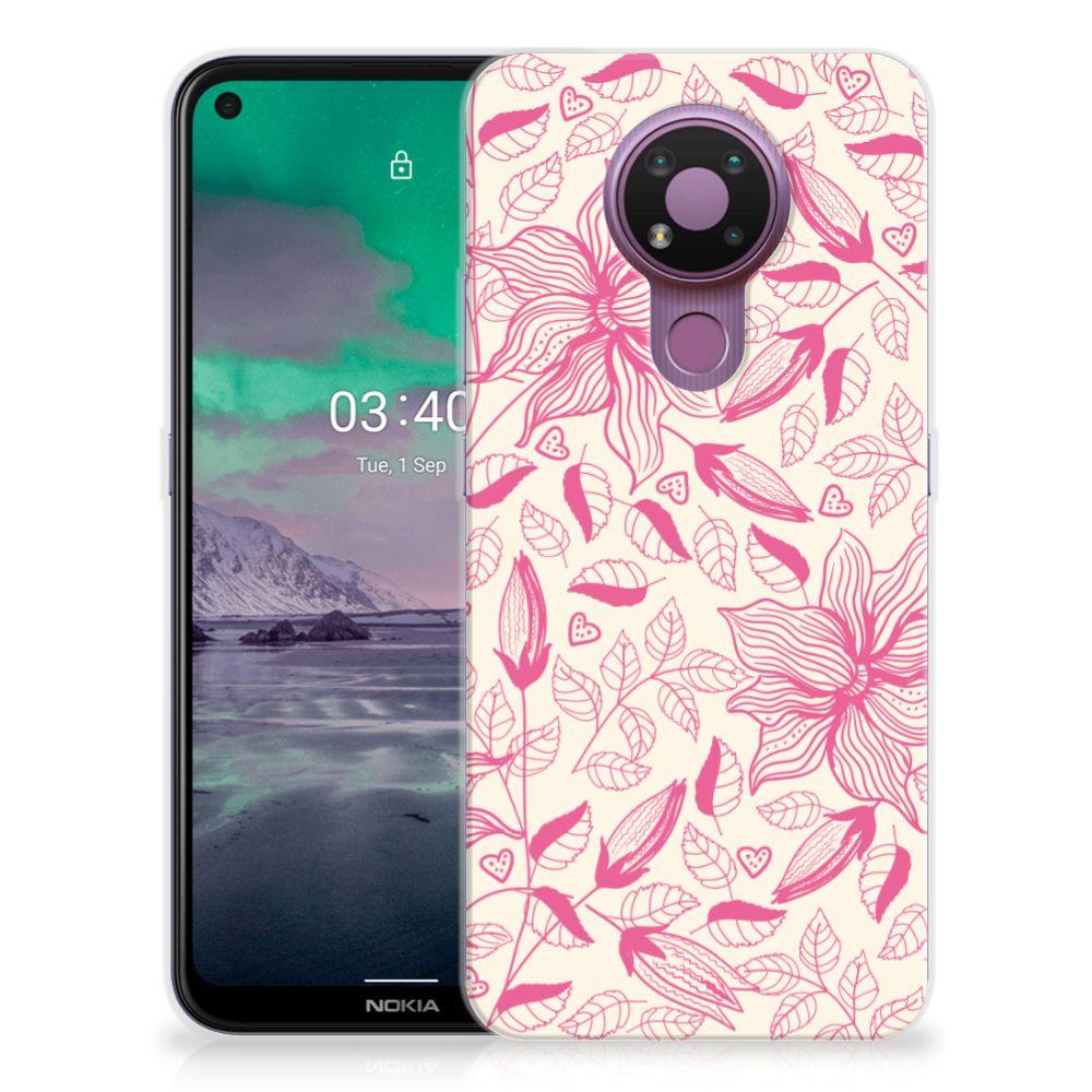 Nokia 3.4 TPU Case Pink Flowers