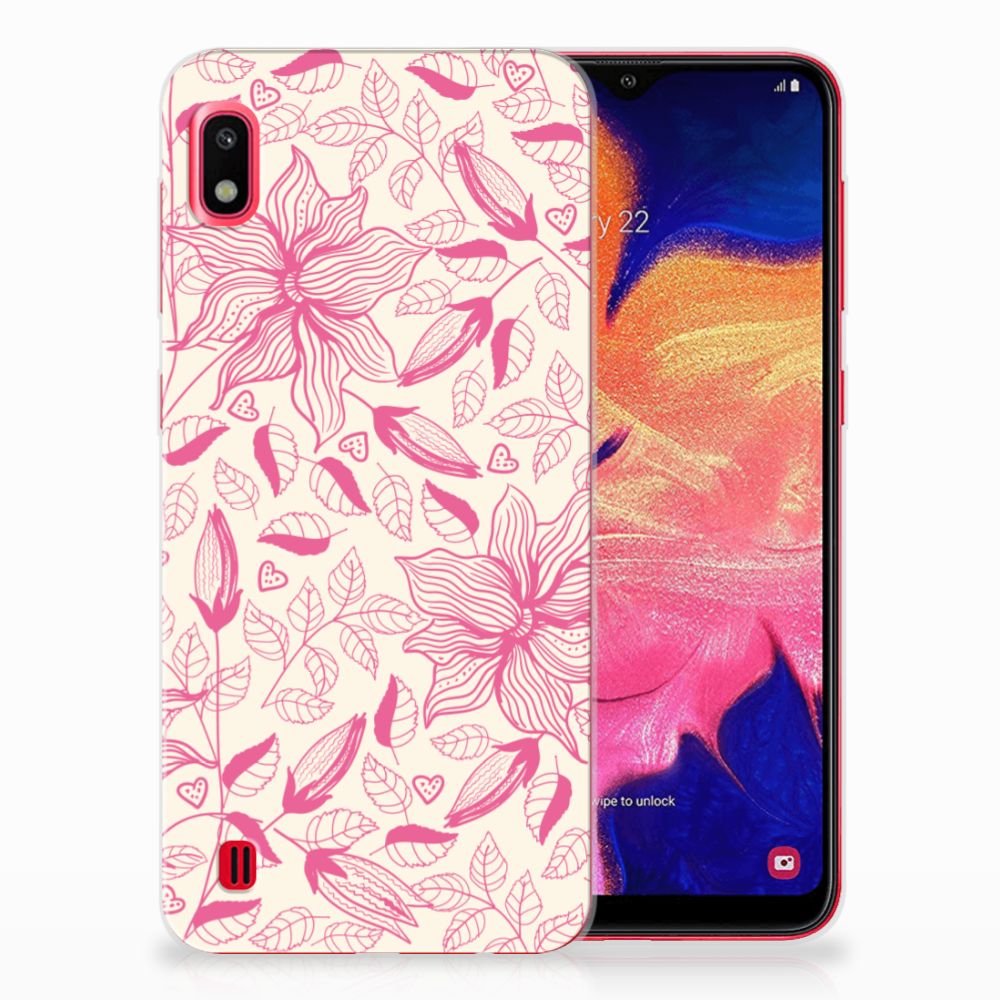 Samsung Galaxy A10 TPU Case Pink Flowers