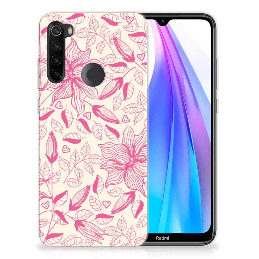 Xiaomi Redmi Note 8T TPU Case Pink Flowers