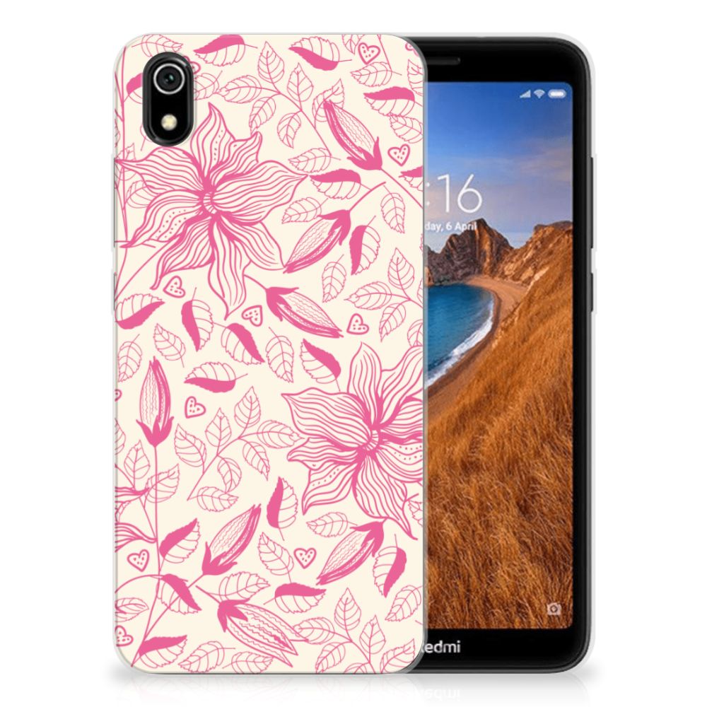 Xiaomi Redmi 7A TPU Case Pink Flowers