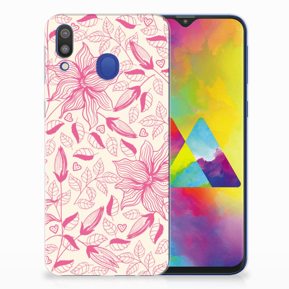 Samsung Galaxy M20 (Power) TPU Case Pink Flowers