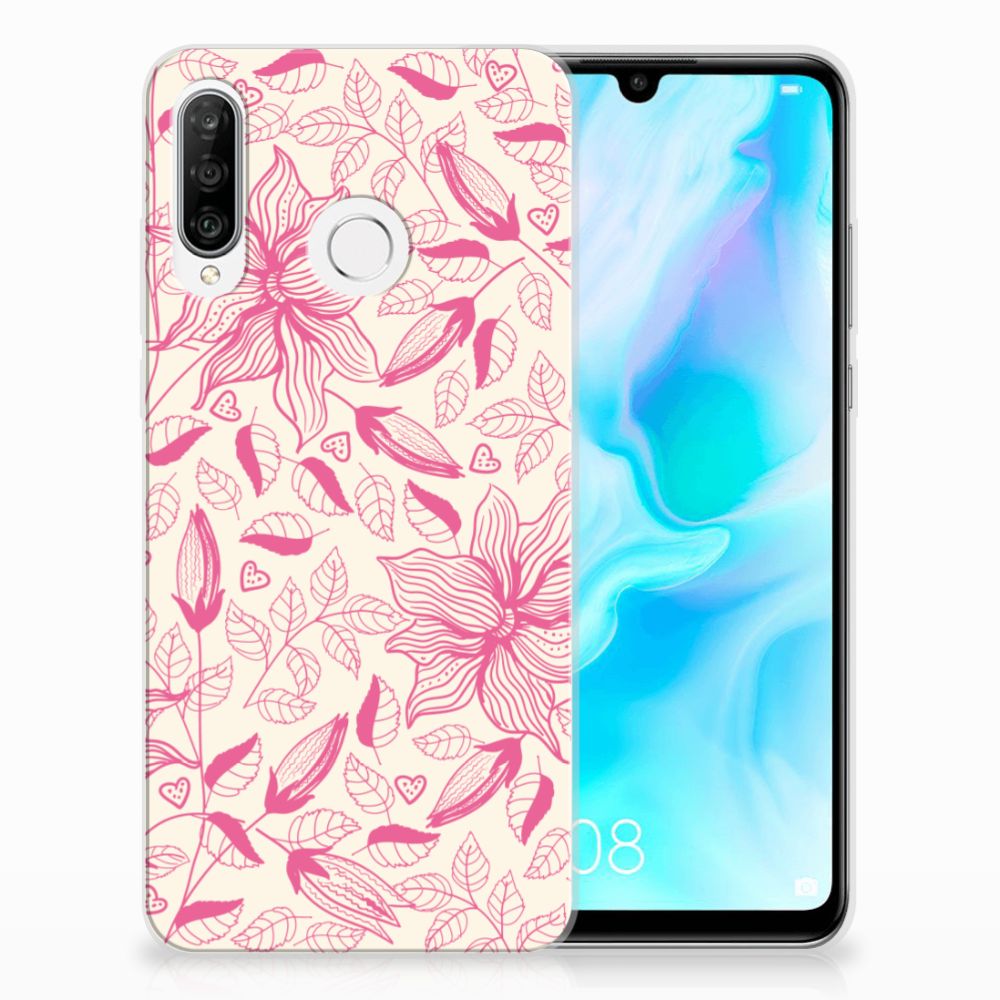 Huawei P30 Lite TPU Case Pink Flowers
