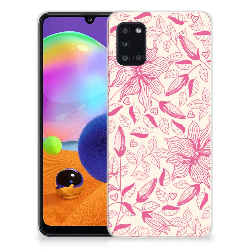 Samsung Galaxy A31 TPU Case Pink Flowers