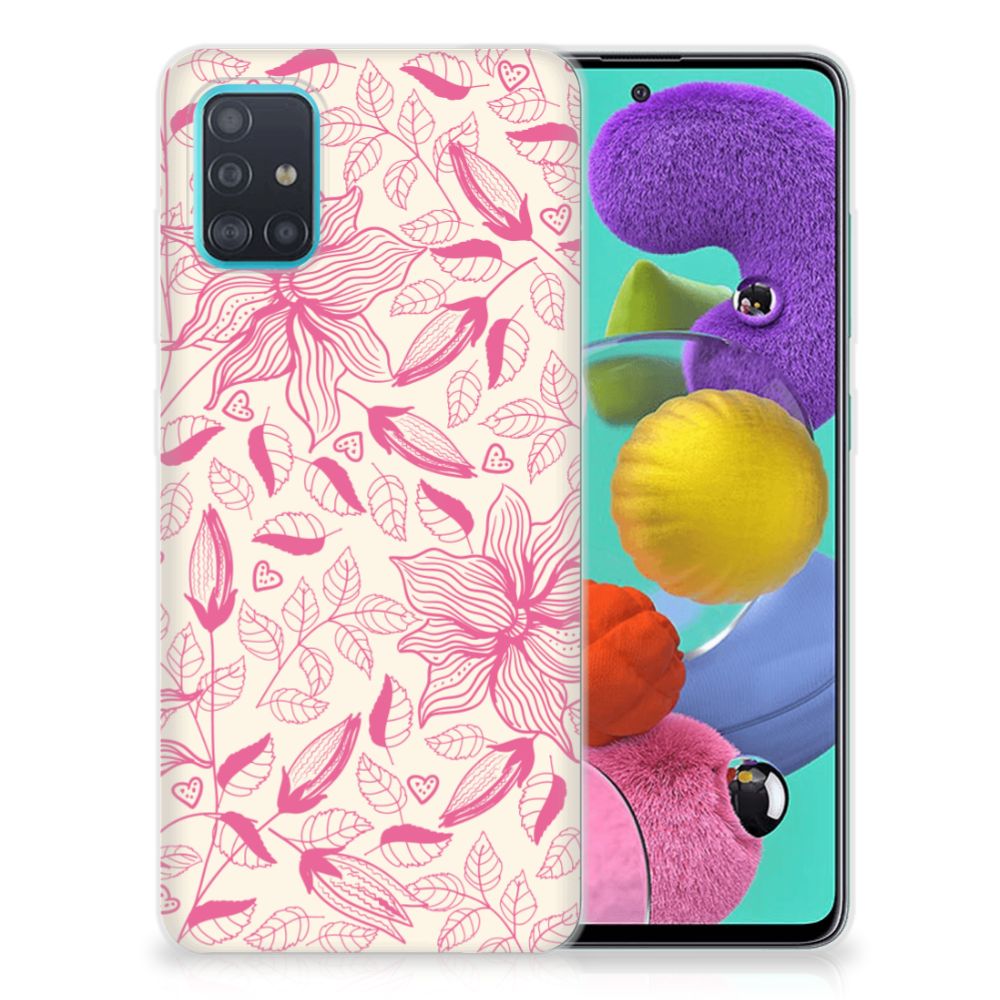 Samsung Galaxy A51 TPU Case Pink Flowers