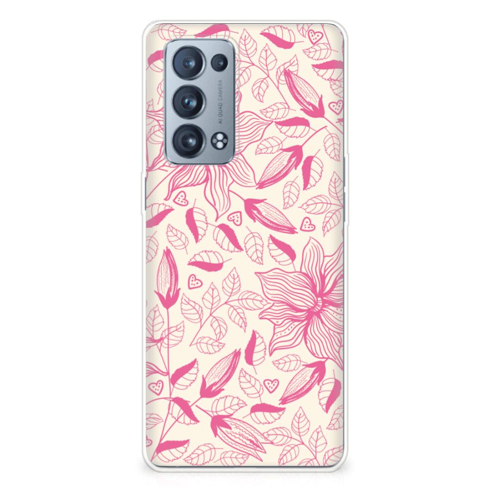 OPPO Reno 6 Pro Plus 5G TPU Case Pink Flowers