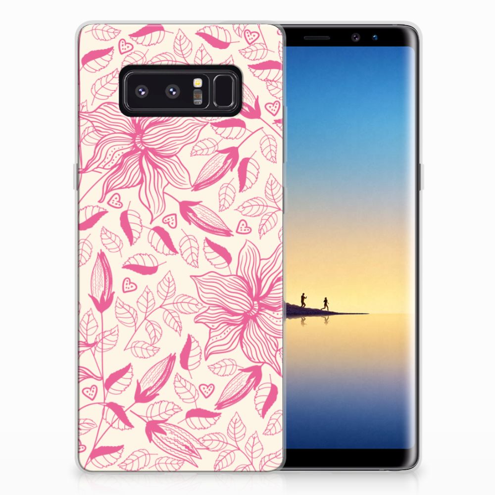 Samsung Galaxy Note 8 TPU Case Pink Flowers