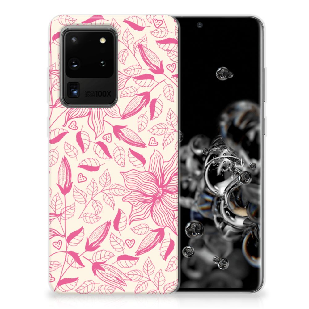 Samsung Galaxy S20 Ultra TPU Case Pink Flowers
