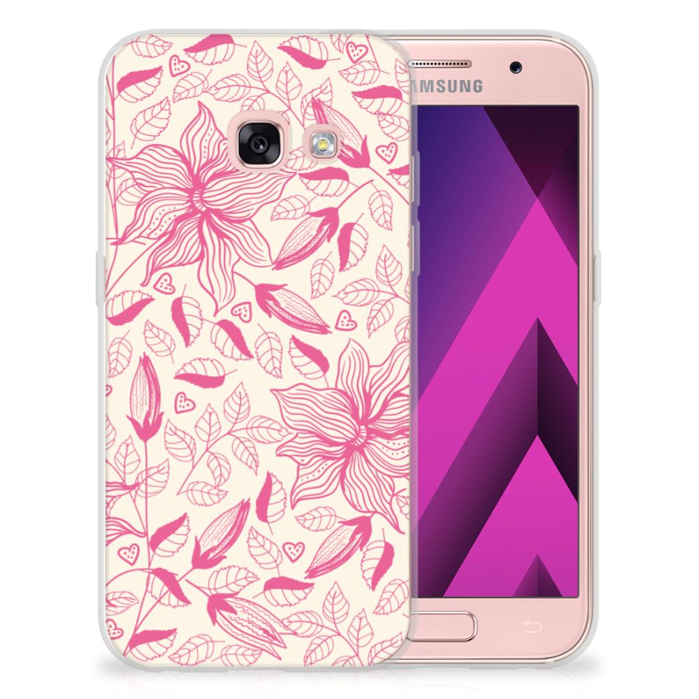 Samsung Galaxy A3 2017 TPU Case Pink Flowers