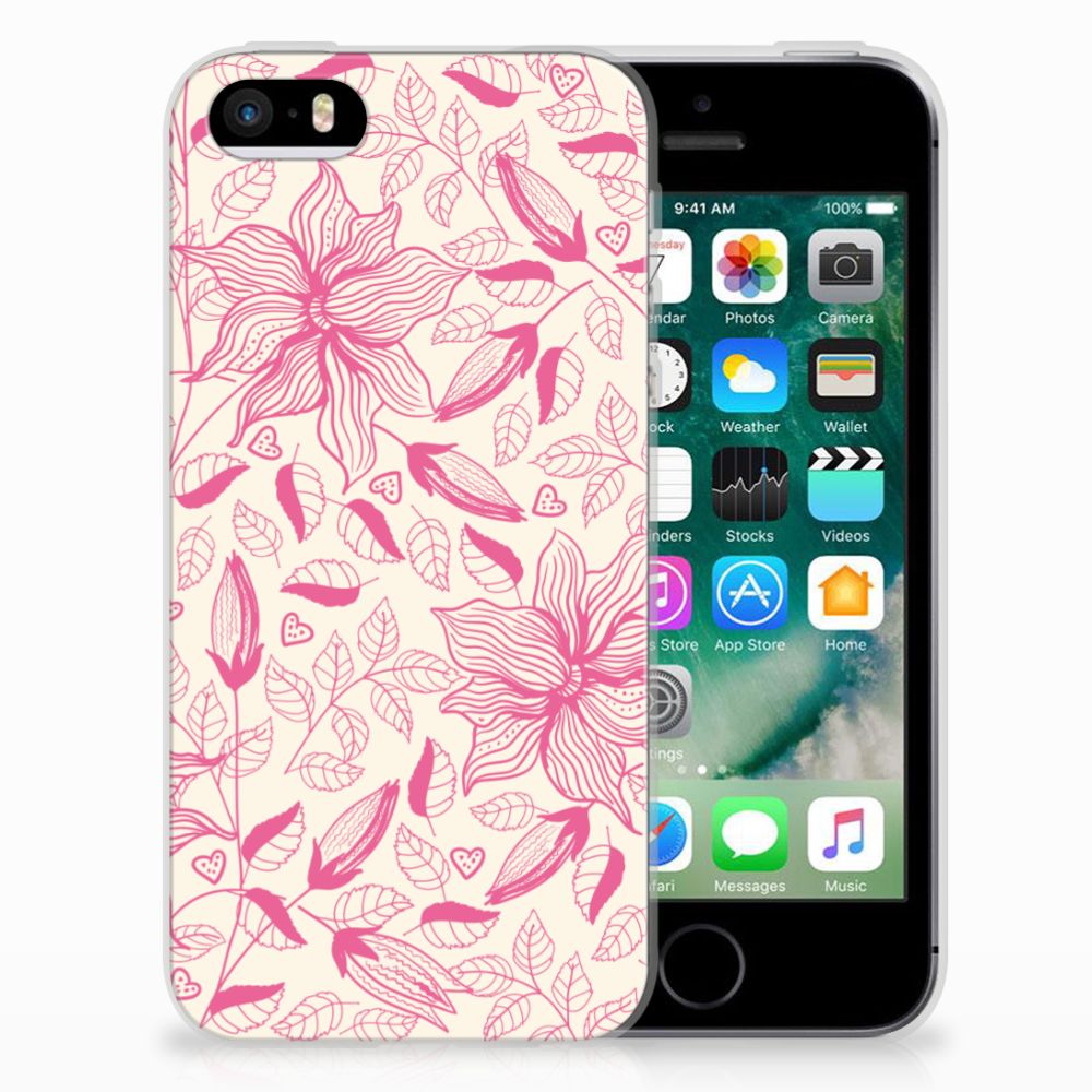Apple iPhone SE | 5S TPU Case Pink Flowers
