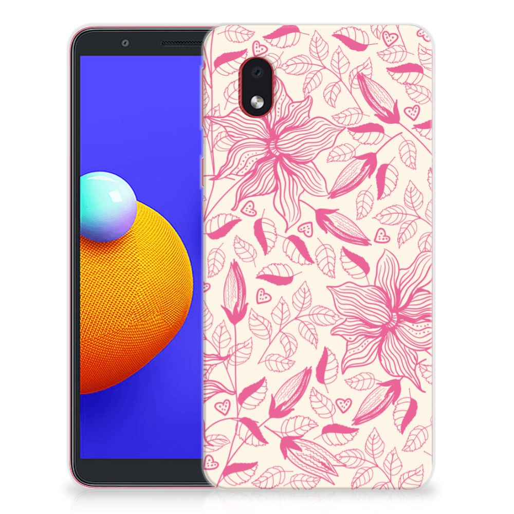 Samsung Galaxy A01 Core TPU Case Pink Flowers