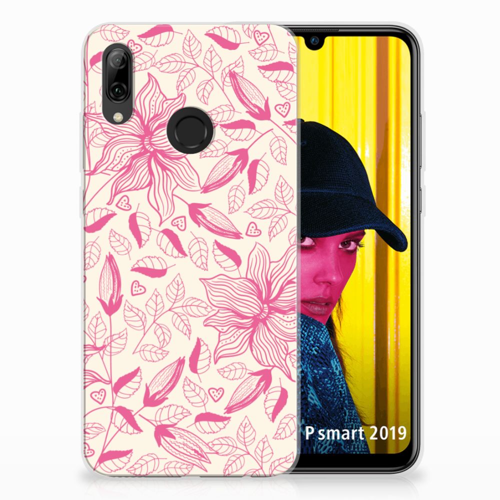 Huawei P Smart 2019 TPU Case Pink Flowers