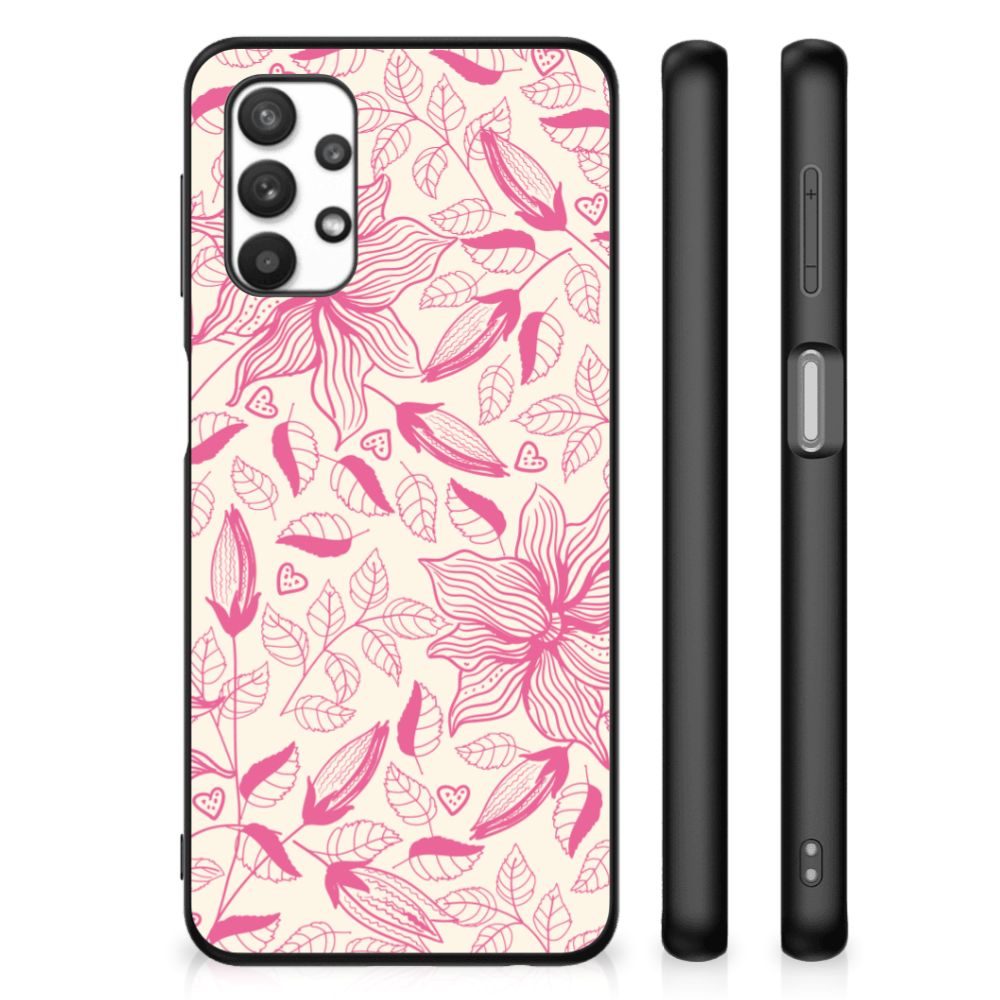 Samsung Galaxy A32 5G Bloemen Hoesje Pink Flowers