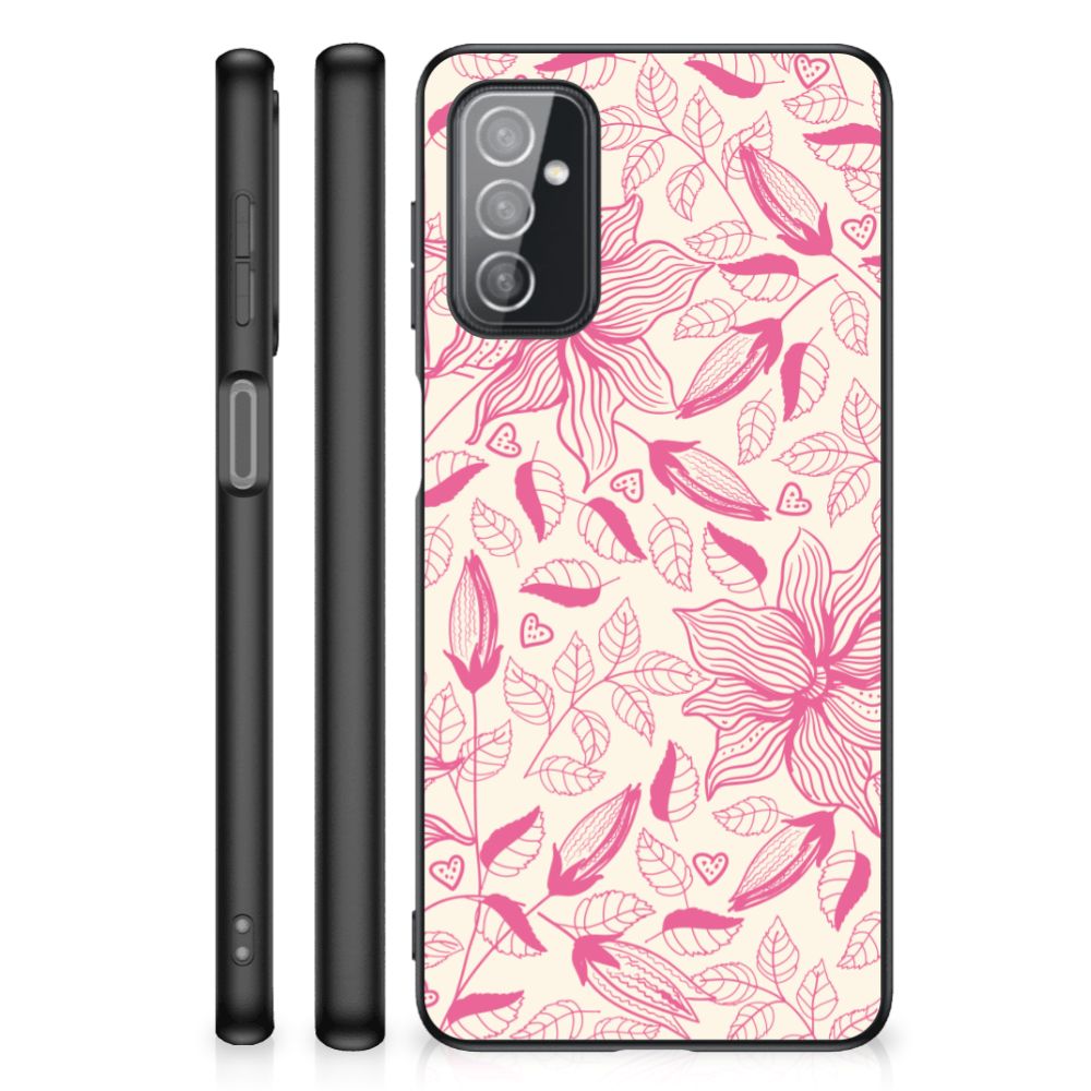 Samsung Galaxy M52 Bloemen Hoesje Pink Flowers