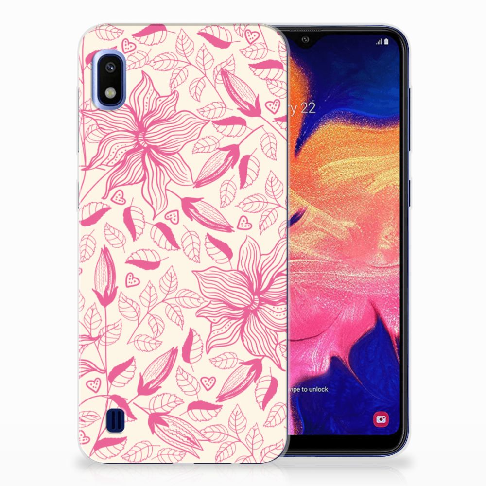 Samsung Galaxy A10 TPU Case Pink Flowers