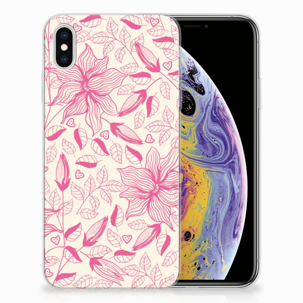 Apple iPhone Xs Max TPU Case Pink Flowers