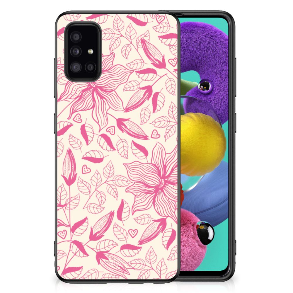 Samsung Galaxy A51 Skin Case Pink Flowers