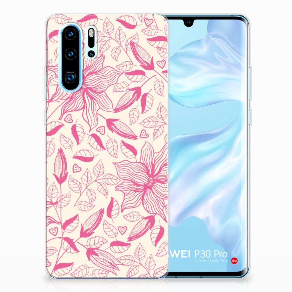 Huawei P30 Pro TPU Case Pink Flowers