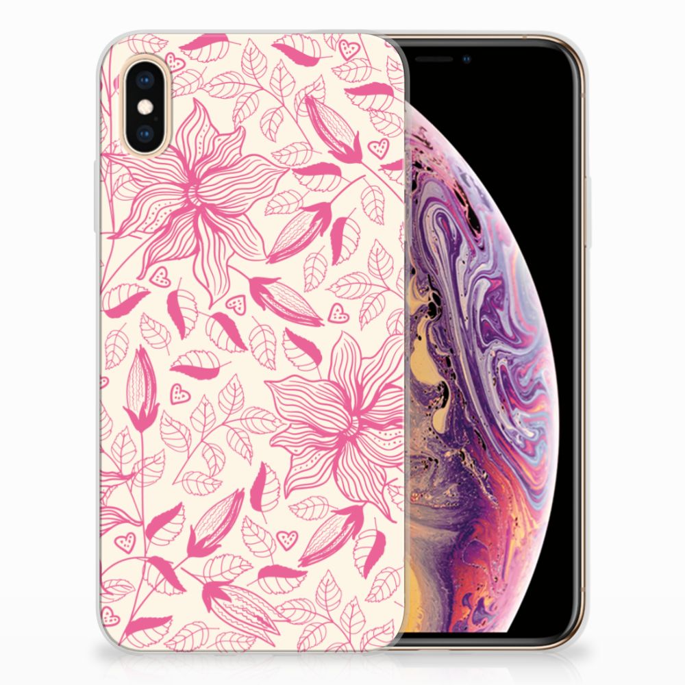 Apple iPhone Xs Max TPU Case Pink Flowers