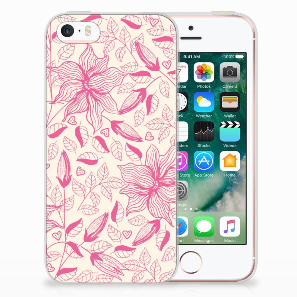 Apple iPhone SE | 5S TPU Case Pink Flowers