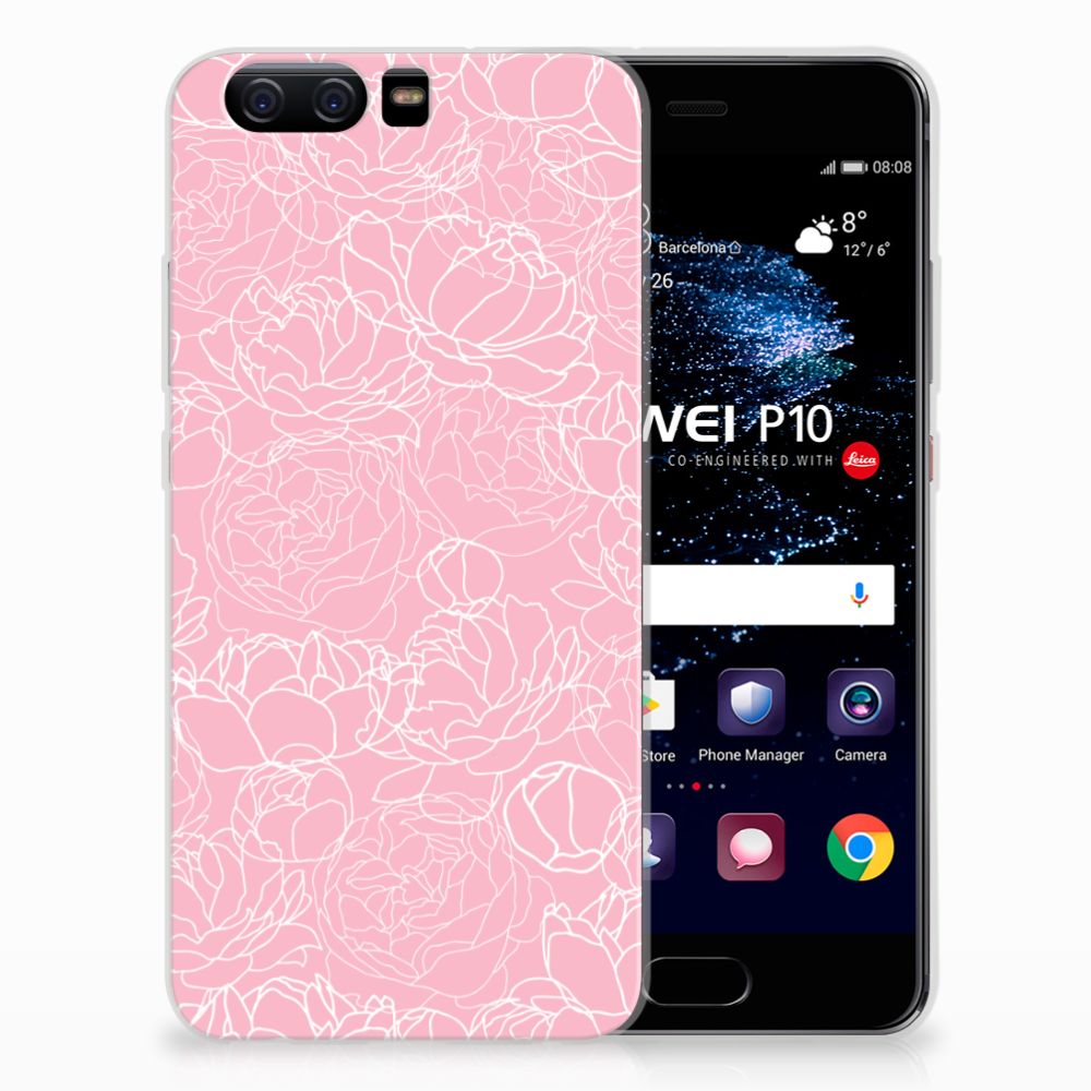 Huawei P10 TPU Case White Flowers