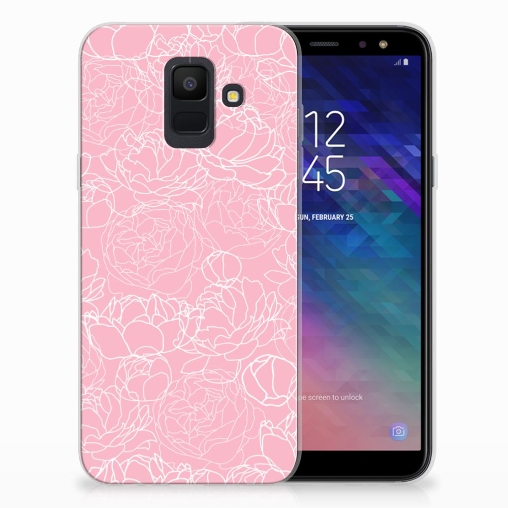 Samsung Galaxy A6 (2018) TPU Hoesje Design White Flowers