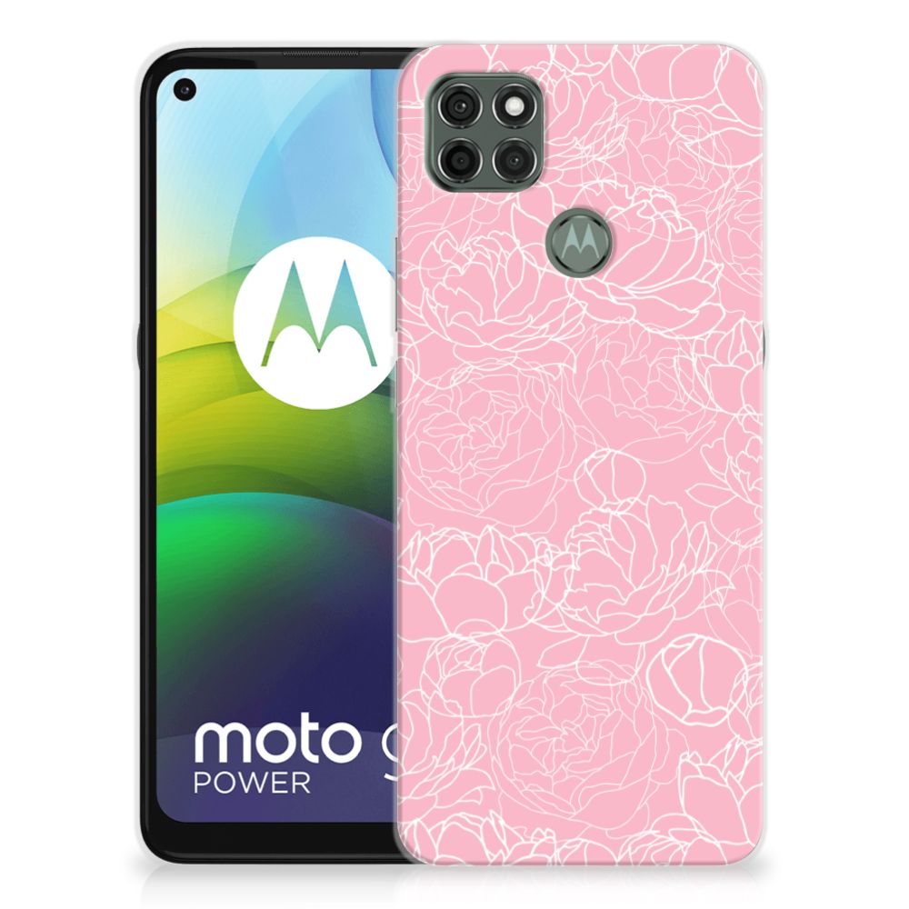 Motorola Moto G9 Power TPU Case White Flowers