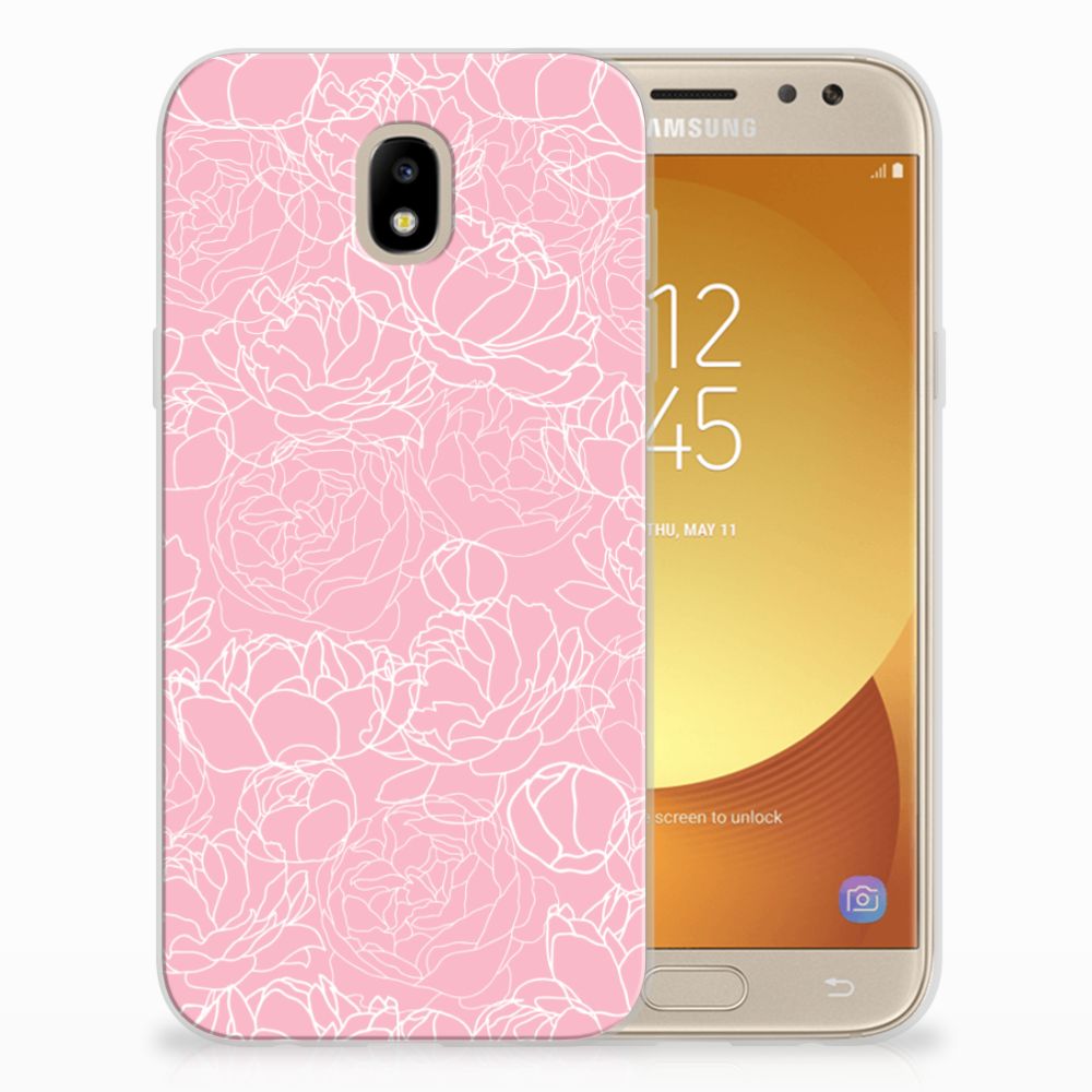 Samsung Galaxy J5 2017 TPU Case White Flowers