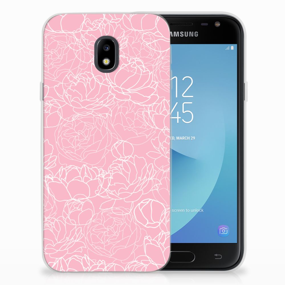 Samsung Galaxy J3 2017 TPU Case White Flowers