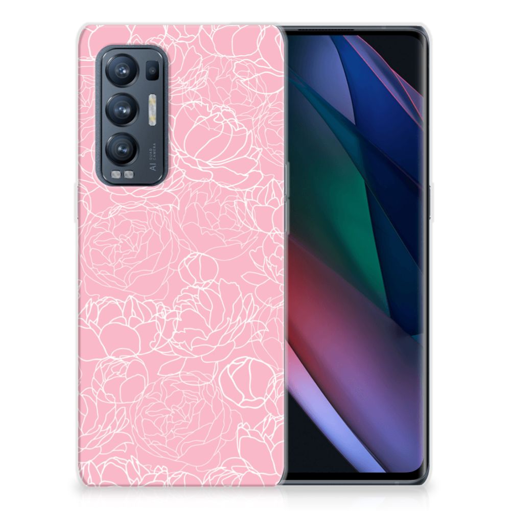 OPPO Find X3 Neo TPU Case White Flowers