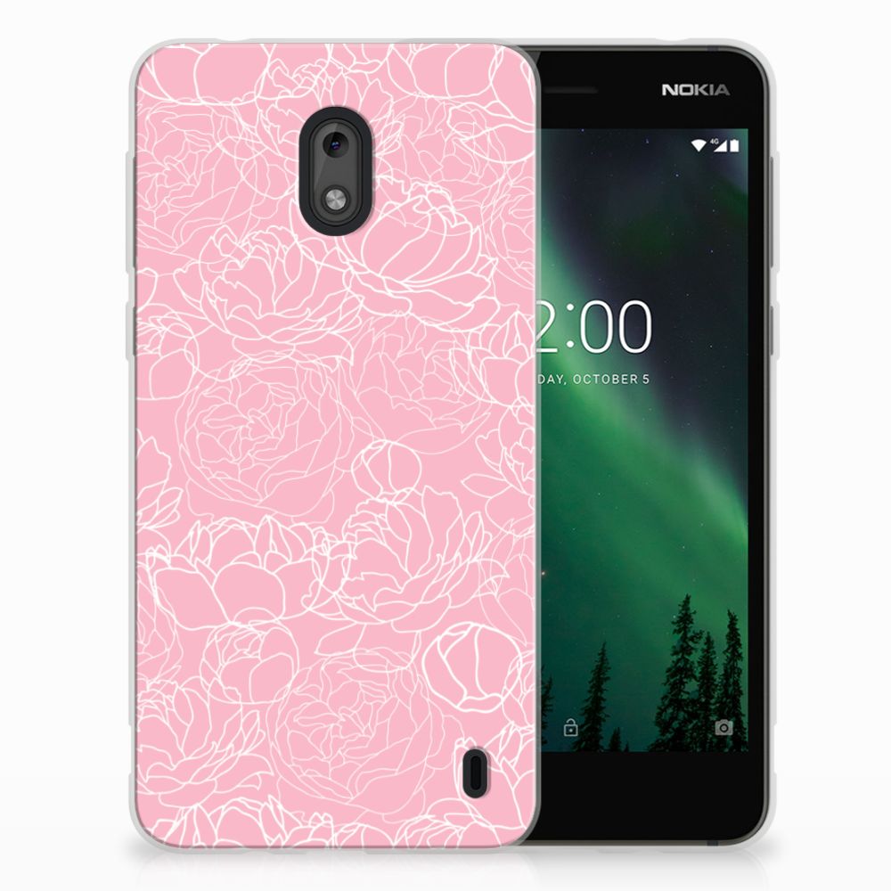 Nokia 2 TPU Case White Flowers