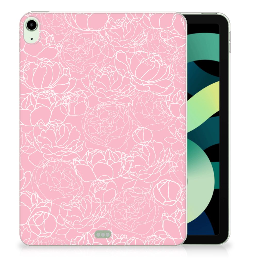 iPad Air (2020/2022) 10.9 inch Siliconen Hoesje White Flowers