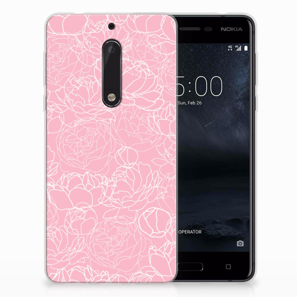 Nokia 5 TPU Case White Flowers