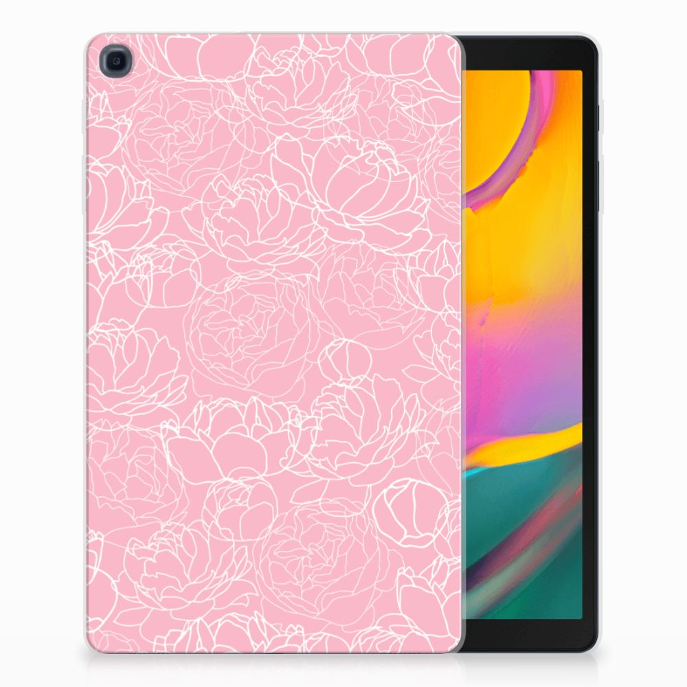 Samsung Galaxy Tab A 10.1 (2019) Siliconen Hoesje White Flowers