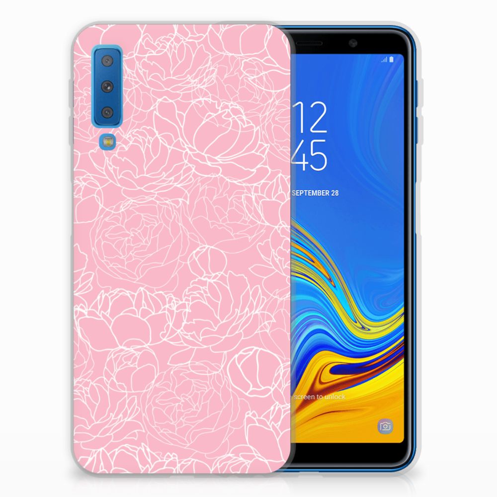 Samsung Galaxy A7 (2018) TPU Case White Flowers