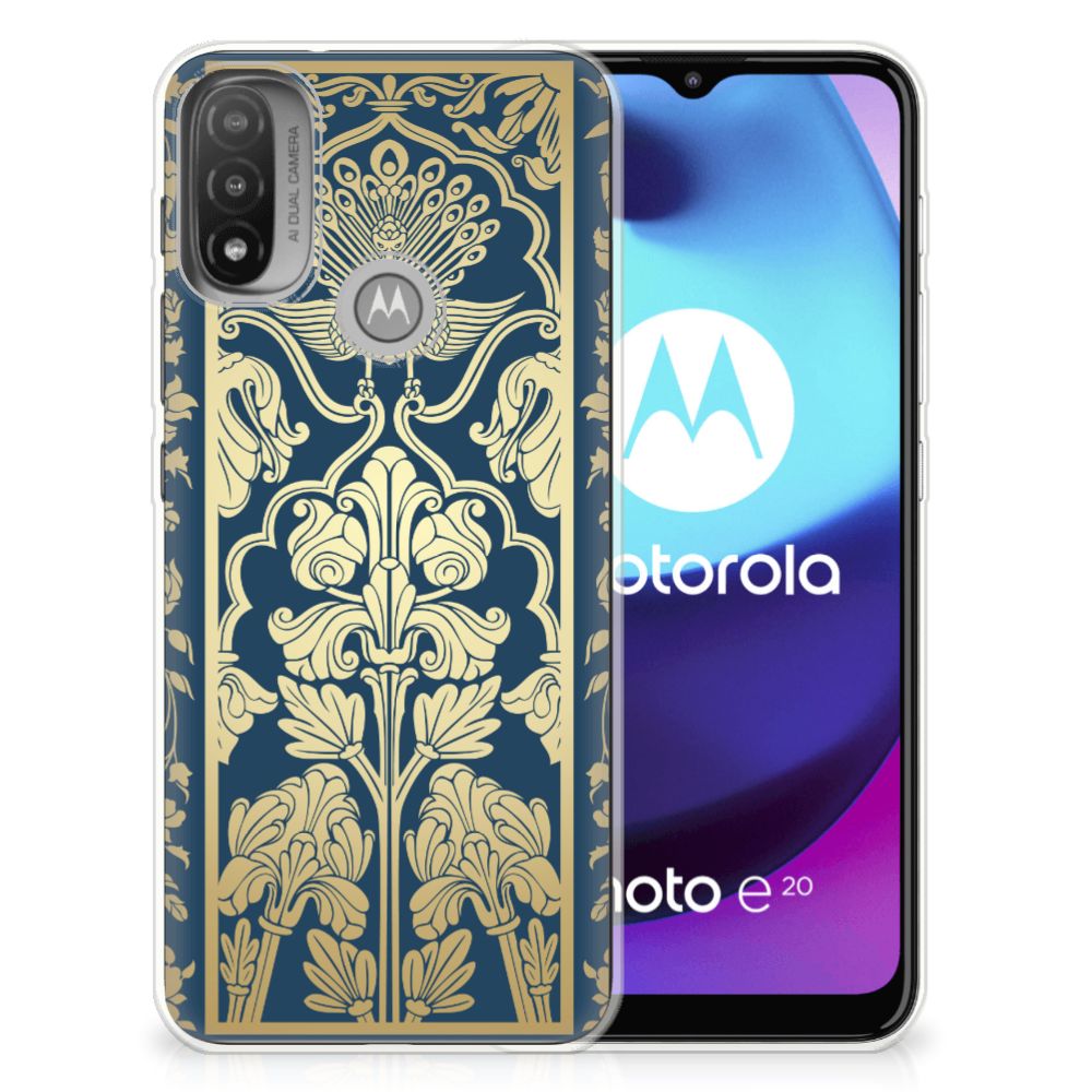 Motorola Moto E20 | E40 TPU Case Beige Flowers